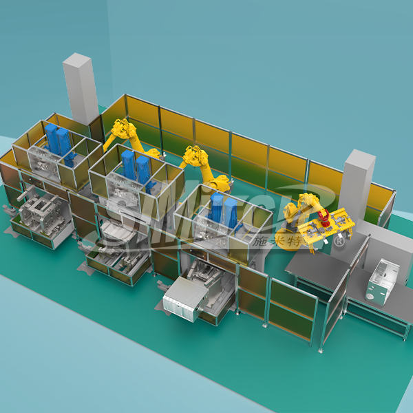 Integrated stove box automatic riveting production line