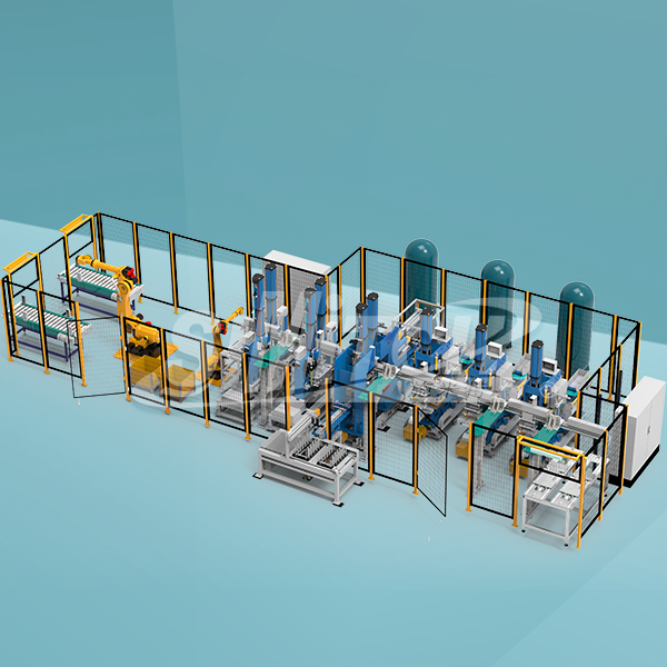 Automatic riveting production line for air conditioning chassis