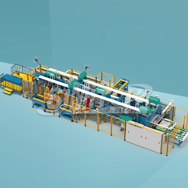 Automatic riveting production line for drum washing machine box