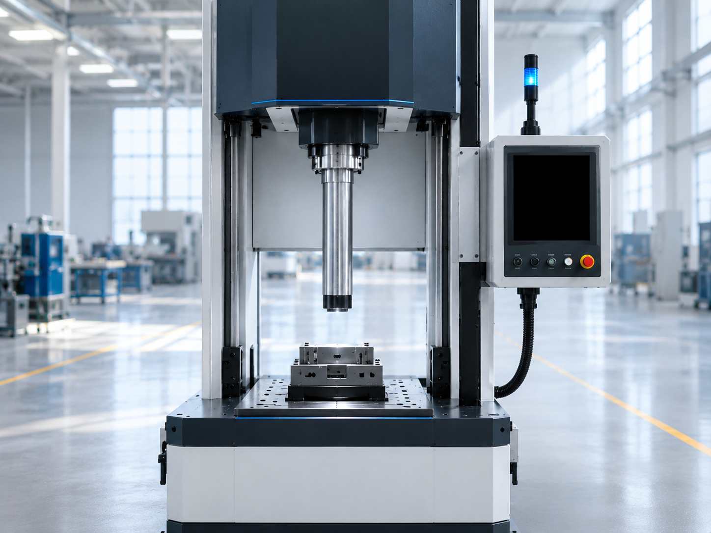 Electric servo motion applying force with control