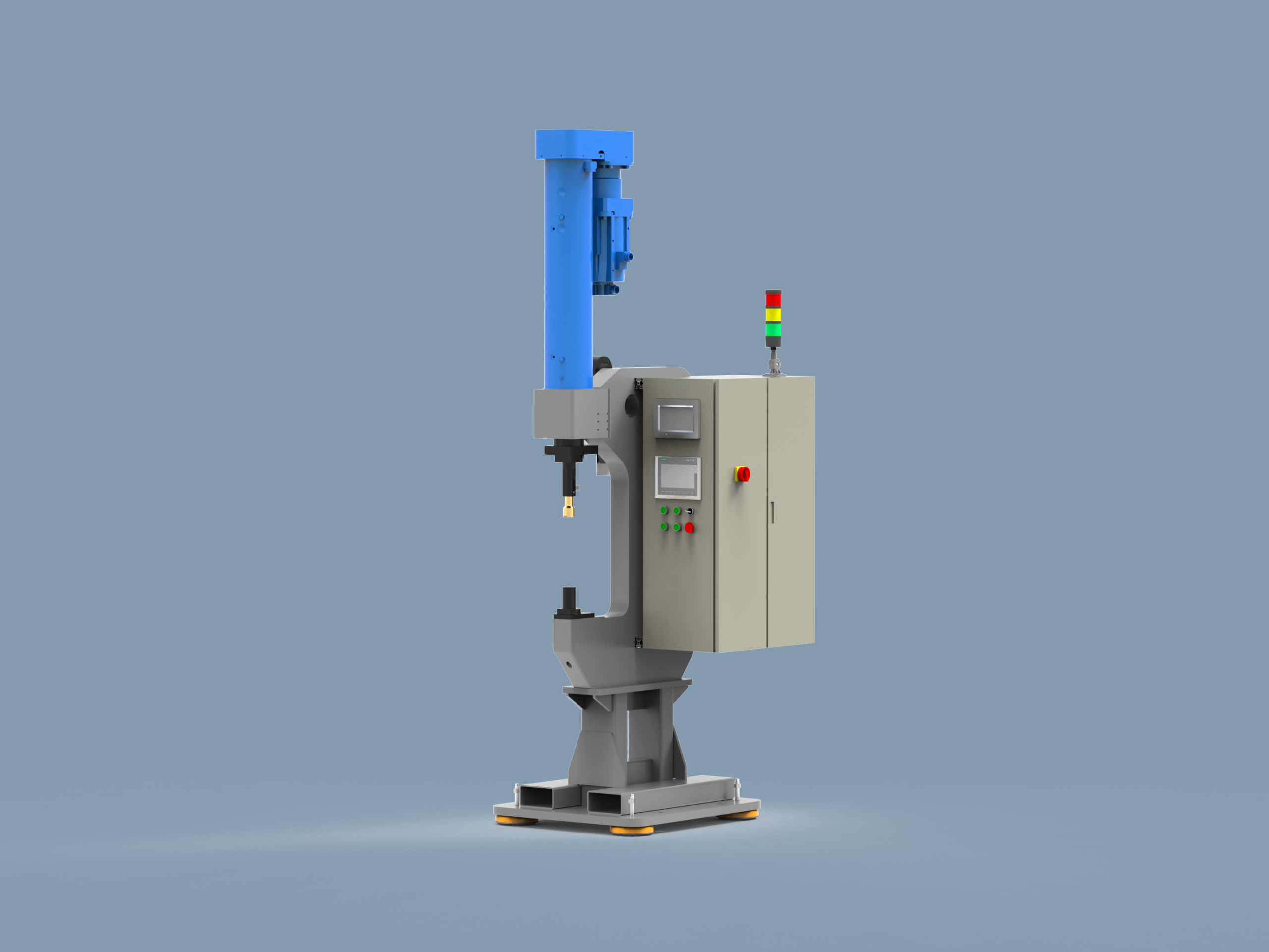 Stand-alone servo press layout for battery enclosure joint work
