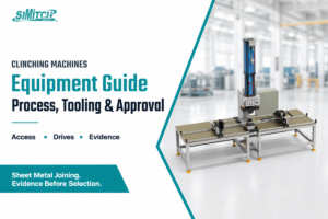 Clinching machines and equipment guide for sheet metal joining