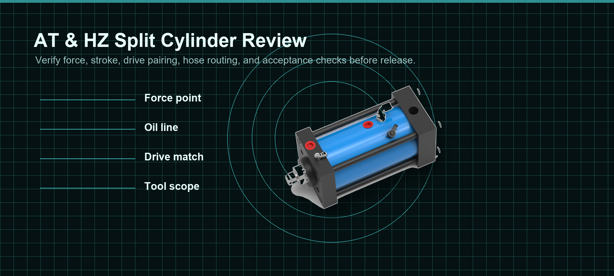 AT HZ split-type pneumohydraulic cylinder blueprint review background