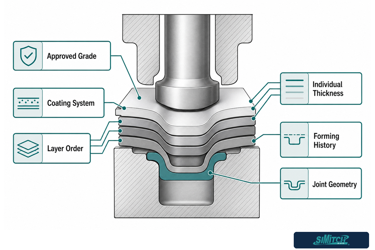Which Material-Stack Facts Change the Joint? — SIMITCH
