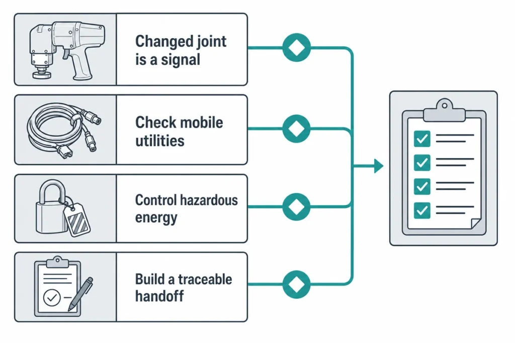 Portable clinching machine maintenance decision overview