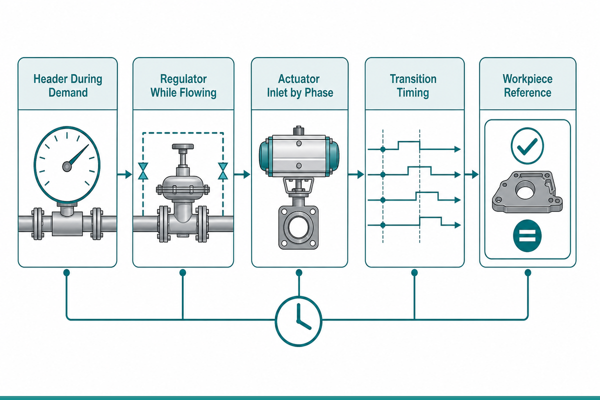 Commissioning baseline measurements for pneumohydraulic drive cylinders