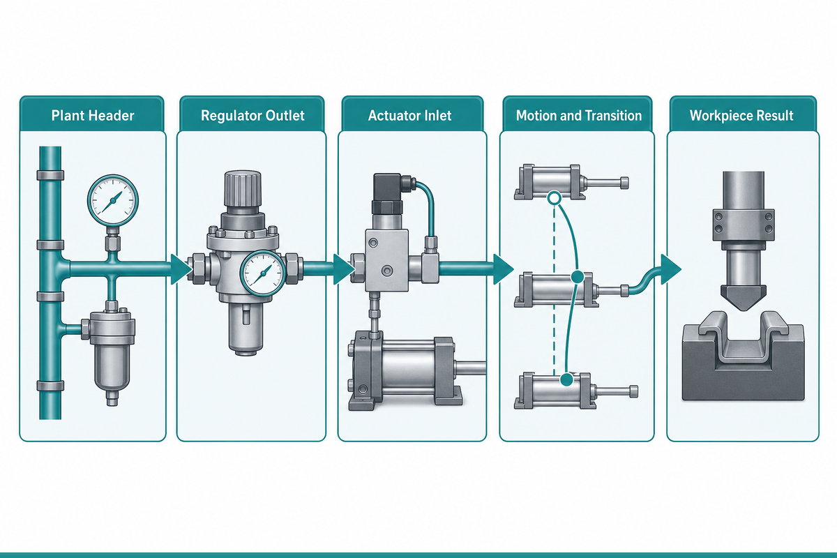 Five-point pressure and timing measurement chain