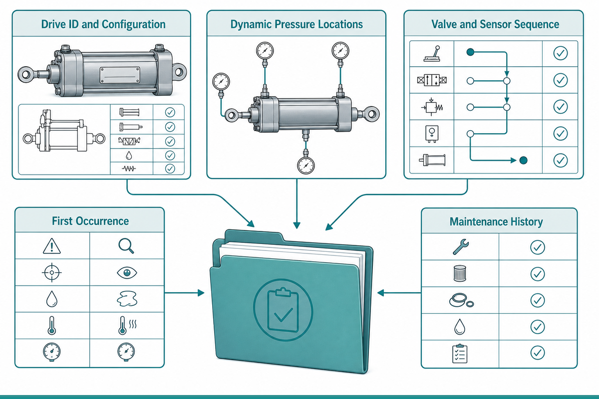 Engineering handoff checklist for pneumohydraulic cylinder diagnostics