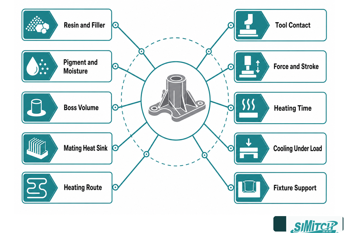 The Joint-to-Heat Budget Map links ten design inputs to trials, signals and evidence