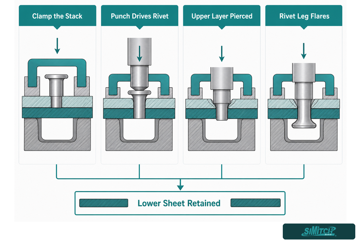How Conventional SPR Forms a Joint Without a Predrilled Hole — SIMITCH