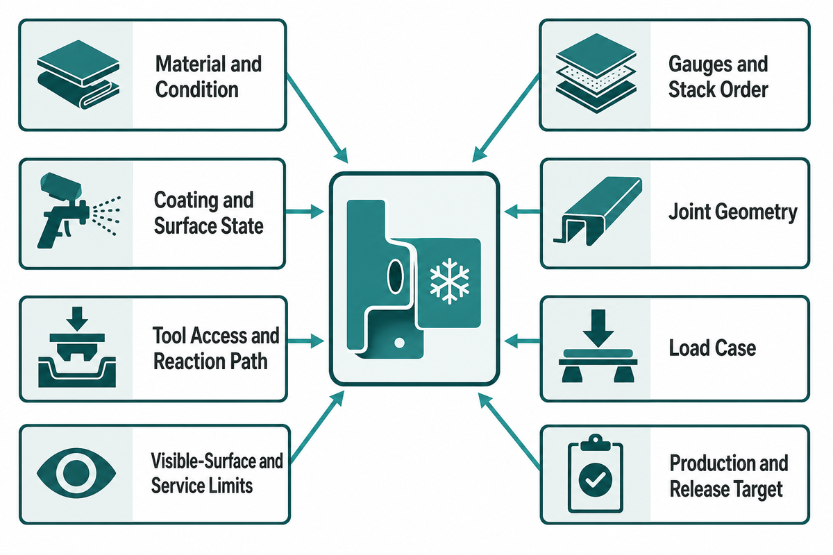 Eight inputs required before selecting a sheet metal joining process