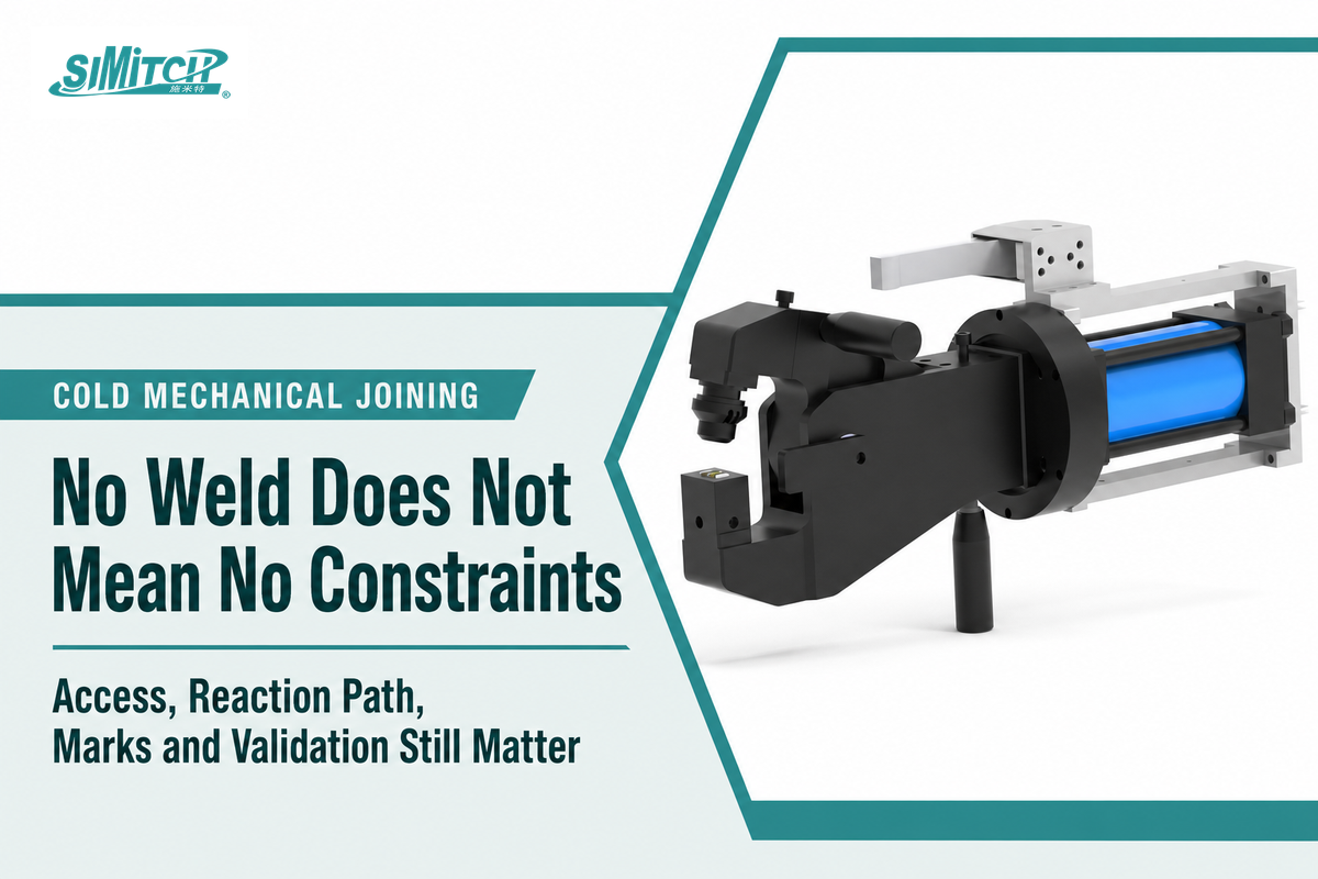 Cold mechanical joining guide with a SIMITCH handheld clinching unit
