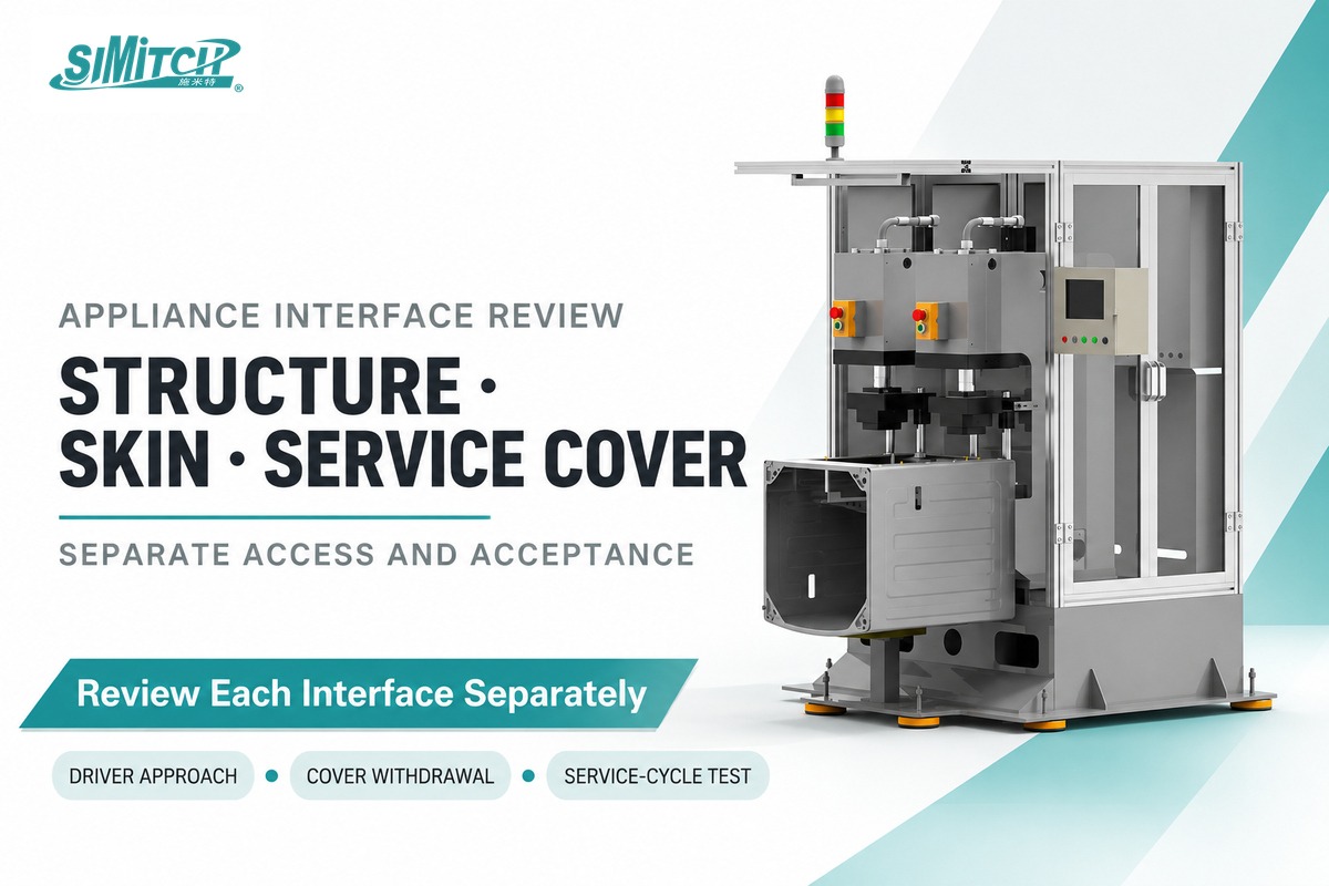 Appliance structure, skins and service covers need separate access and acceptance checks, including a service-cycle test.