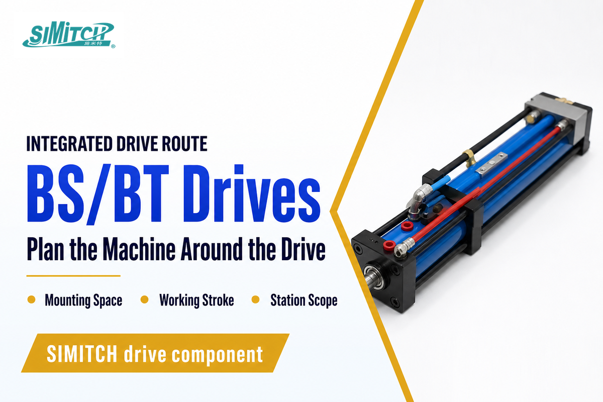 SIMITCH BS/BT integrated drive example; the machine builder separately defines frame, tooling, guarding and integration.