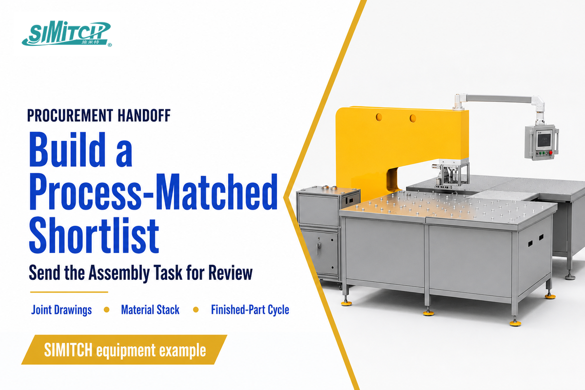 Send joint drawings, material stack and finished-part cycle for a process-matched shortlist; SIMITCH equipment example.
